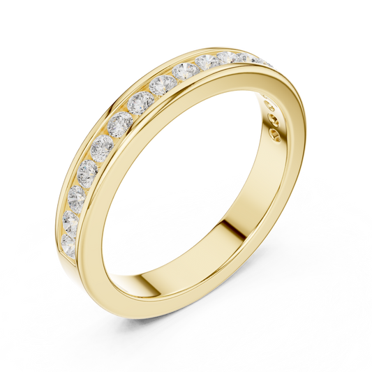 Round Moissanite Channel Set Wedding Band - view 4