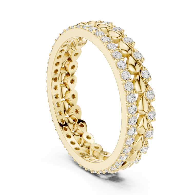 Round Cut Moissanite Eternity Wedding Band - view 2