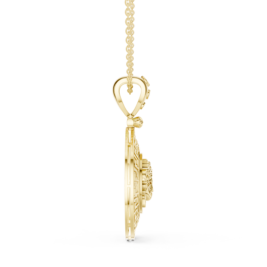 Greek Key Pattern Border Statement Pendant - view 4