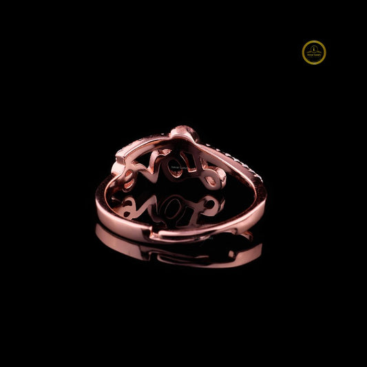 Minimalist Custom Round Cut Lab Diamond Love Wedding Band - view 4