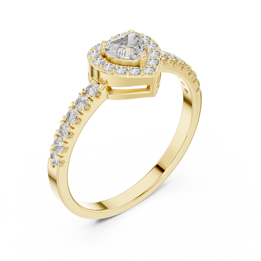 Halo Heart Cut Lab Diamond Wedding Ring For Women - view 4