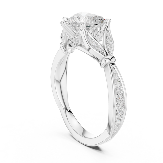 Heart Cut Moissanite Wedding Ring - view 4