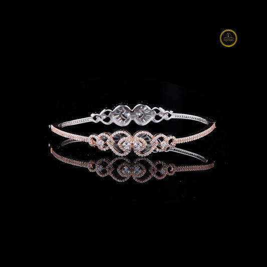 Round Cut Dual Tone Embrace Bracelet - view 3