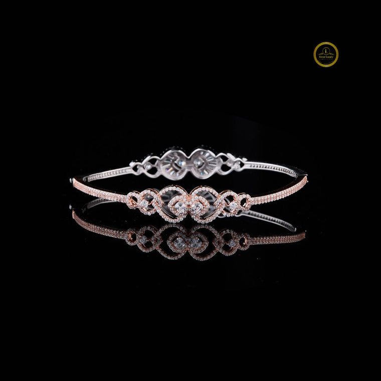 Round Cut Dual Tone Embrace Bracelet - view 3