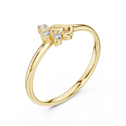 Round Cut Lab Diamond Heart Knot Promise Ring - view 4