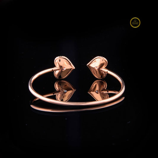 Heart & Round Cut Heart Motif Open Bracelet - view 4