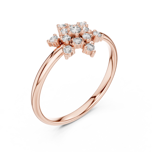 Crafted Cluster Setting Round Lab Diamond Anniversary Ring - view 3