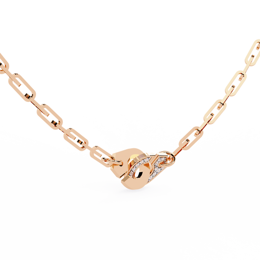 Clip Chain Necklace with Pave Clasp - view 3