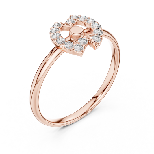 Round Diamond Open Circle Halo Lab Diamond Ring - view 3