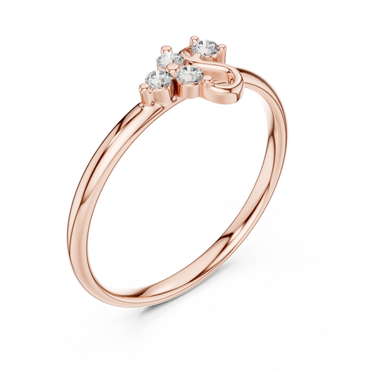 Minimalist Round Moissanite Curved Daily Wear Ring - view 3