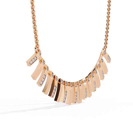 Geometric Fringe Statement Necklace - view 3