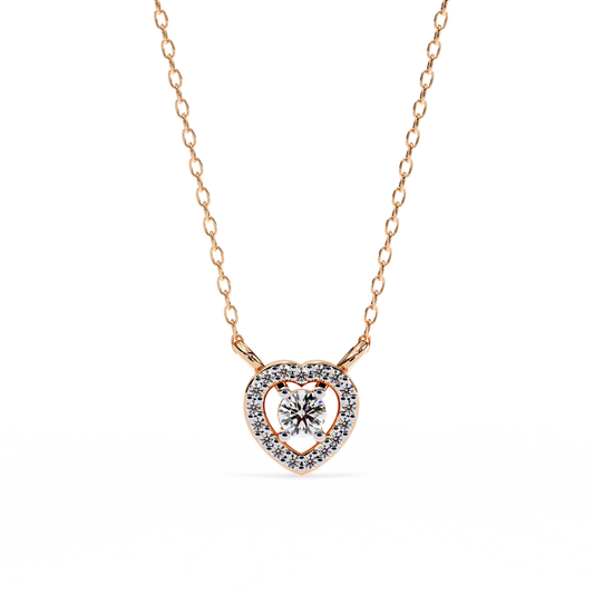 Heart Shape Halo Pendant - view 3