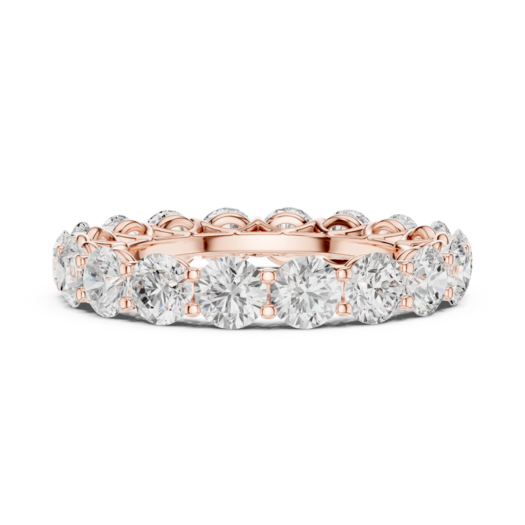 Round Lab Diamond Full Eternity Band In Shared Prong Setting - view 2