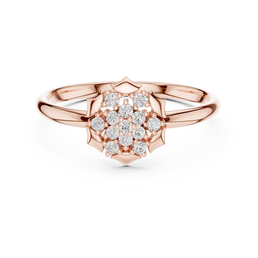Round Cut Lab Diamond Floral Cluster Ring for Women - view 2