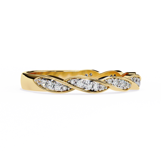 Round Cut Lab Diamond Twisted Leaf Infinity Wedding Band Ring - view 2