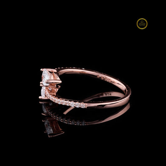 Toi et Moi Cut Lab Diamond Bypass Engagement Ring - view 3