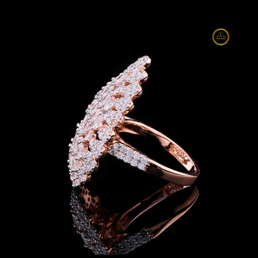 Pear Cut Lab Diamond Cluster Cocktail Ring with Round Diamond Halo - view 3