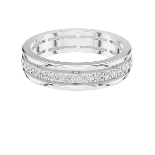 Channel Set Band With Round Brilliant Cut Lab Grown Diamonds - view 3