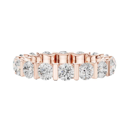 Round Brilliant Cut Lab Diamond U Prong Eternity Band Ring - view 2