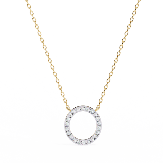 Round Cut Open Circle Halo Pendant - view 2