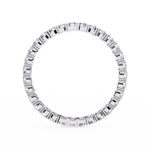 Round Cut Full Eternity Lab Diamond Wedding Band Ring - view 3
