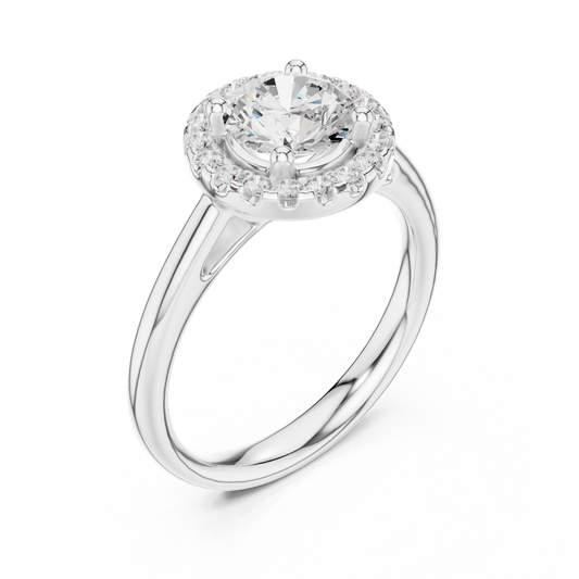 Round Brilliant Halo Lab Grown Diamond Ring - view 4