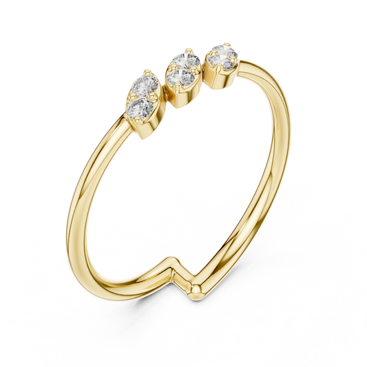 Nature Inspire Moissanite Minimal Ring For Women - view 2
