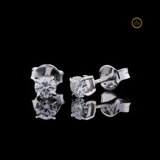 Brilliant Sparkle Round Cut Stud Earrings - view 2