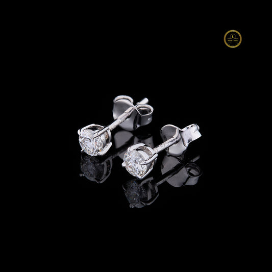 Brilliant Sparkle Round Cut Stud Earrings - view 3