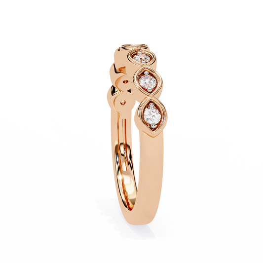 Round Cut Bezel Set Eternity Wedding Band - view 4