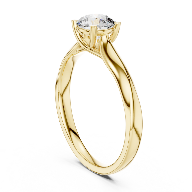 Round Cut Moissanite Minimalist Ring - view 2