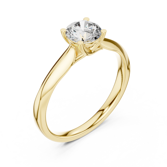 Round Cut Moissanite Minimalist Ring - view 3