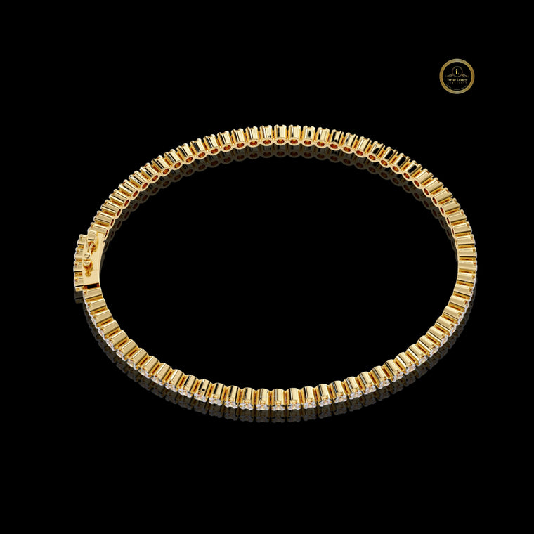 Round Cut Box Clasp Tennis Bracelet - view 2