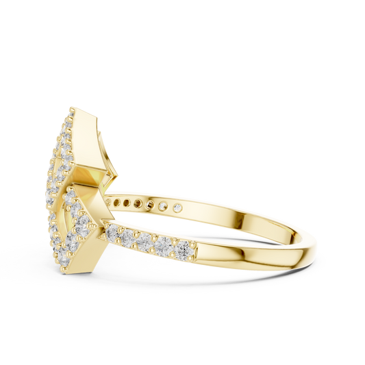 Double Square Pave Moissanite Statement Ring - view 4