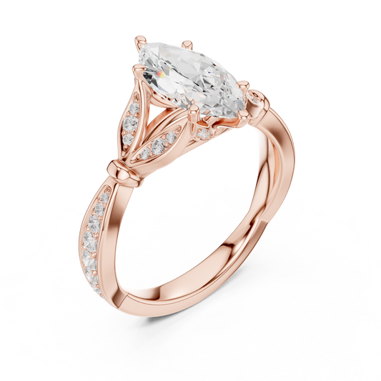 Marquise Cut Lab Diamond Wedding Ring - view 3