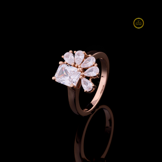 Radiant Cut Floral Pear Lab Diamond Cluster Engagement Ring - view 2