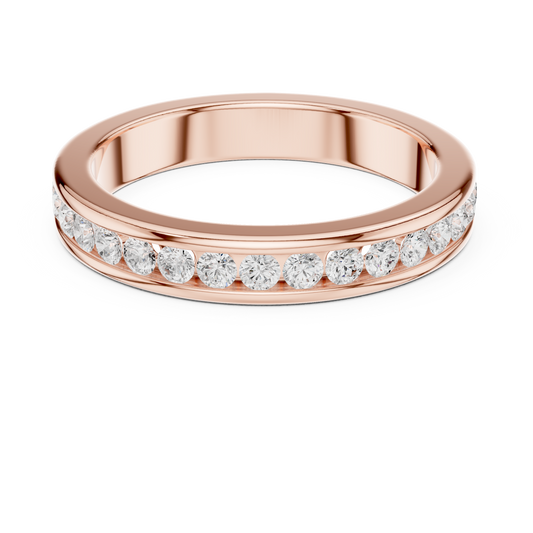 Round Lab Diamond Channel Set Wedding Band - view 2