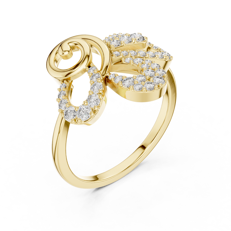 Ribbon Bow Style Round Lab Diamond Engagement Ring - view 2