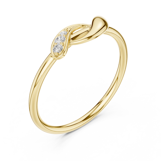 Round Moissanite Accent Twisted Ring For Women - view 2