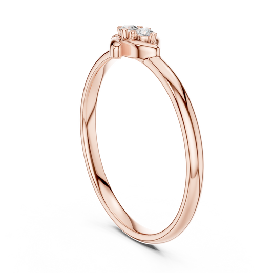 Minimalist Round Cut Moissanite Cluster Promise Ring - view 2