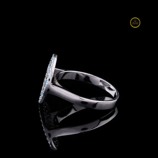 Evil Eye Ring With Moissanite Turquoise & Sapphire Accents - view 3