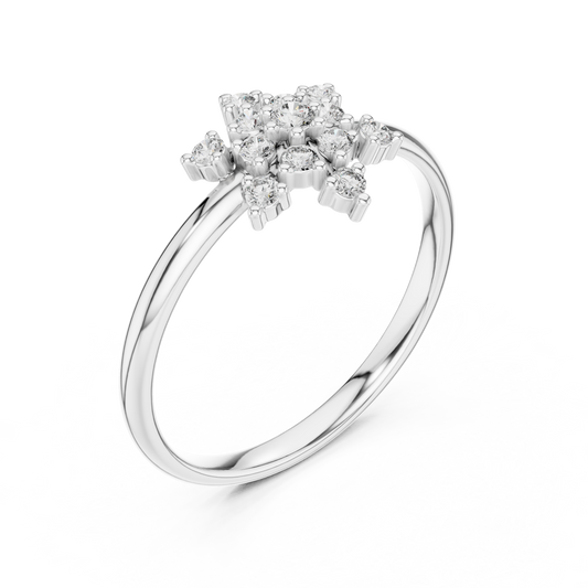Crafted Cluster Setting Round Lab Diamond Anniversary Ring - view 4