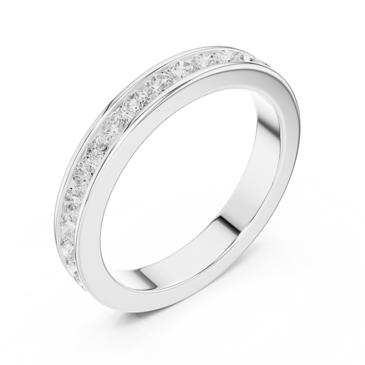 Round Cut Moissanite Men's Single Row Channel Set Ring - view 4