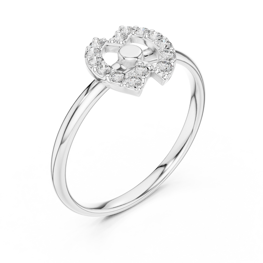 Round Diamond Open Circle Halo Lab Diamond Ring - view 4