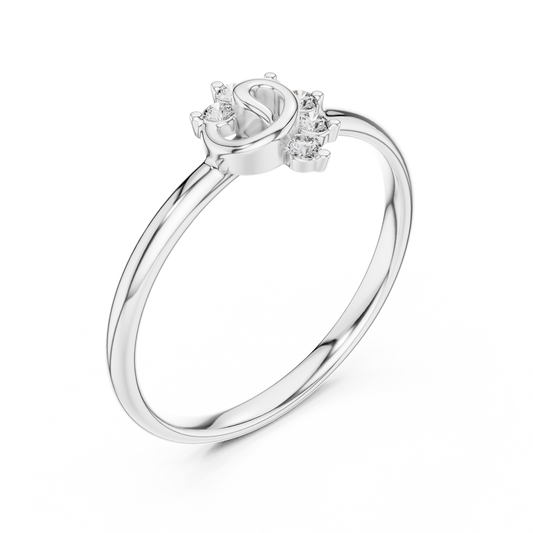 Interlocking Round Moissanite Halo Engagement Ring - view 4