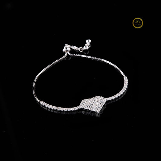 Baguette and Round Heart Shaped Bracelet - view 2