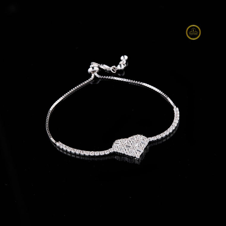 Baguette and Round Heart Shaped Bracelet - view 2