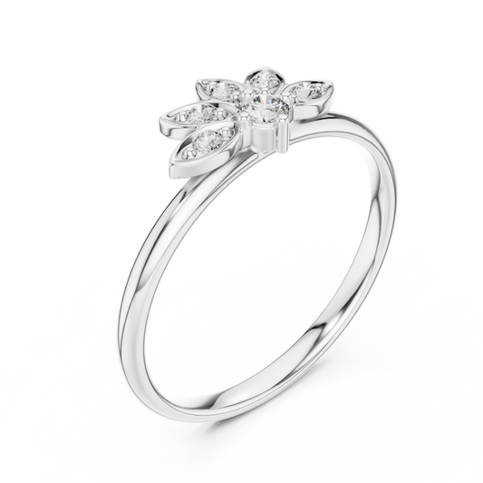 Art Deco Round Cut Moissanite Anniversary Ring - view 4