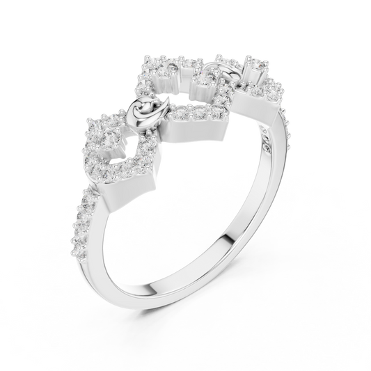 Round Cut Crown Lab Diamond Statement Ring - view 4