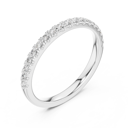 Round Cut Half Eternity Lab Diamond Wedding Band - view 4
